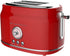 CULINARY CHEF CCTO102-RED, 2 Slice Retro Toaster with Wide Slot and 5 Adjustable Toast Settings, Red