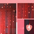 Heart-Shaped LED Curtain Lights - Romantic Red Waterfall Decor