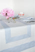 60 Inches 100% 14 60 Inch Summer, Solino Home Linen Table Runner - Pure Linen Light Blue and White Table Runner x Ideal