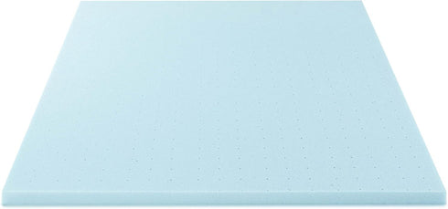 Best Price Mattress 1.5 Inch Ventilated Memory Foam Mattress Topper, Cooling Gel Infusion, Queen Blue