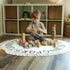 4ft 47 inch ABC Lovely Boho Rainbow Rug - Toddlers & Baby Playroom Rug, Round Classroom Carpet, Ultra Soft & Non Slip