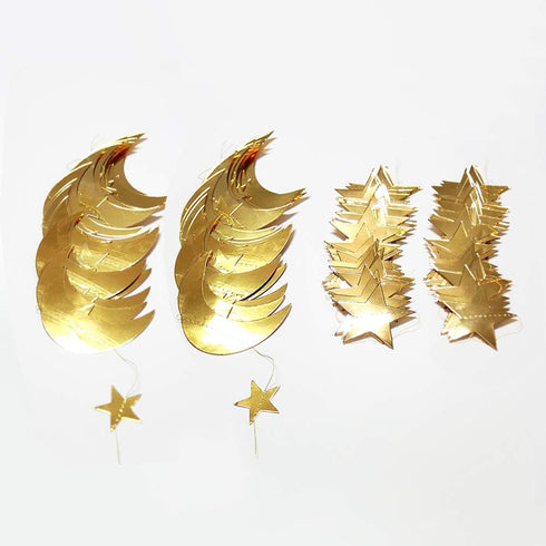 Decor365 Gold Moon Star Garland - Ramadan Decorations, Hanging Twinkle Little Star Birthday Party Decor