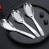 Asian Soup Spoons, Chinese Soup Spoons, Thick Heavy Stainless Steel Soup Spoons, Set of 4 Flat Square Spoon