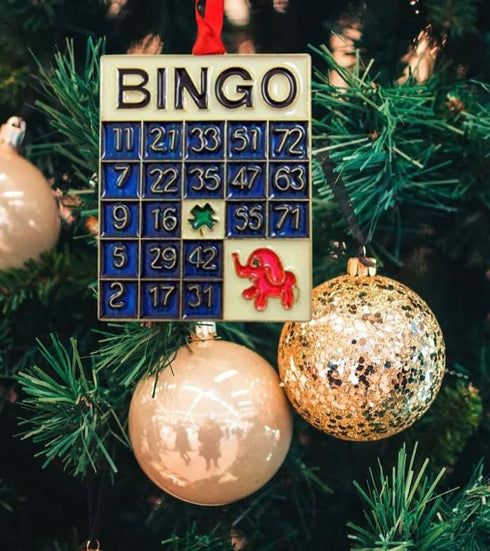 Bingo Ornament Christmas Tree Decoration, Keepsake Acrylic Game Card Holiday Home Decor