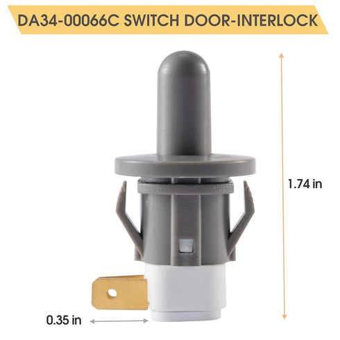 DA34-00066C Refrigerator Door Switch Door-Interlock Replacement Part Compatible with Samsung Bottom-Mount Refrigerator Door Light Switch 2705488, AP5306252, PS4138763, EAP4138763