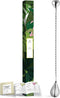 Homestia Bar Spoon Cocktail Mixing Stirrers - 12 Inches 304 Stainless Steel - Bottom Weighted Muddler Function, Silver