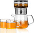 ZENS Modern Glass Tea Infuser Teapot Set, Smart One Touch Tea Maker
