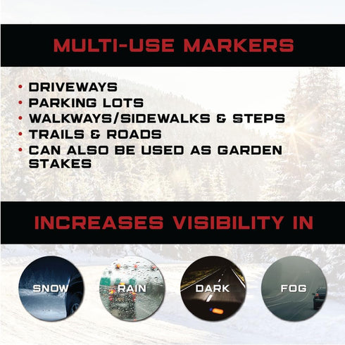 Pack 25 48 inches, 5/16 inch The ROP Shop of Driveway Markers, Rods, Stakes, Snow Poles, Orange Reflective Fiberglass