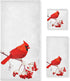 Naanle Red Cardinal Bird on Berry Branch Soft Set of 3 Towels, 1