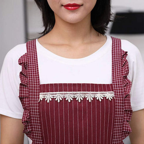 Cute Apron for Women with Pockets - Comfortable Kitchen Apron for Cafe Shop, Baking, Cooking