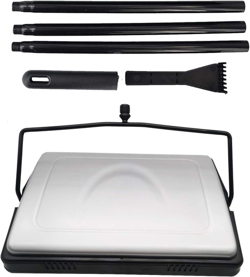 EZ SPARES Quiet Floor Sweeper with Pig-Bristles, Strong Roller Brush for Carpet Cleaning, Great for House, Office,