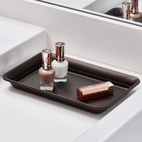 iDesign Metal Vanity Tray, Non-Slip Guest Towel Board for Cosmetics, Makeup, Jewelry, Keys, Bathroom, Kitchen, Office,