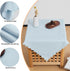24 24 Inch Small Square Light Blue Tablecloth x Polyester Fabric Washable Table Cover Decorative Wrinkle Resistant