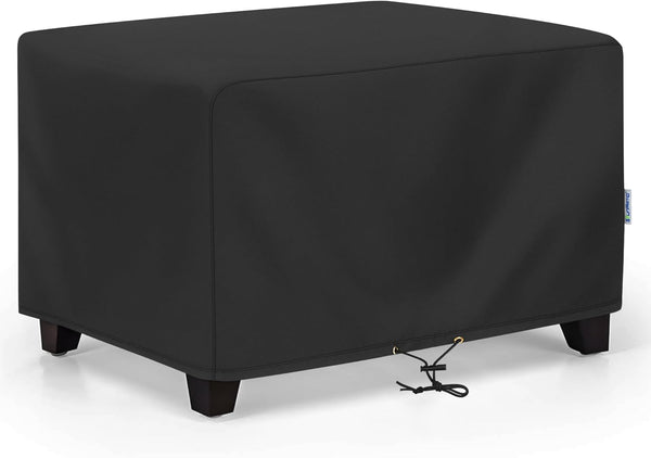 SunPatio Outdoor Ottoman Cover, Waterproof Rectangle Coffee Table Cover, Patio Furniture Covers