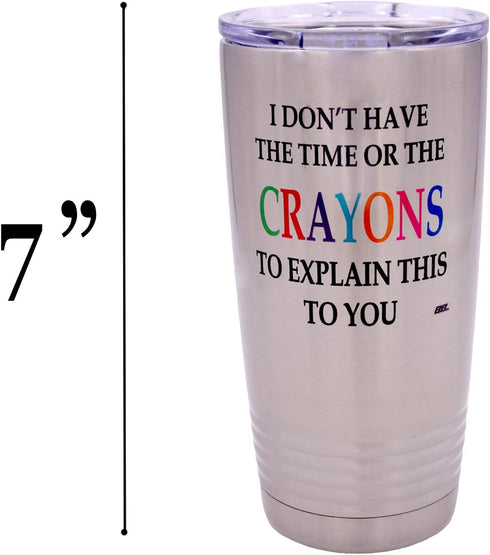 Rogue River Tactical Funny Travel Mug, 20 Ounce with Lid, I Don't Have the Time Mug, Work Gift for Boss or Manager