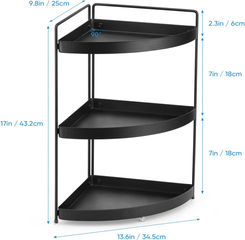 Lvssci 3 Countertop Countertop Corner Shelf Tier Bathroom Organizer Kitchen Bathroom Perfume Trays for Dresser Cosmetic