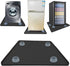 Mini Fridge Mat with Raised Edges, 24" x 24" x 0.8", Drip Tray with 4 Base Stand Pads, Black Mini Fridge Accessories