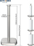 Paper Towel Holder Countertop, Standing Weighted Base Non-Slip Dispenser for Most Size Paper Rolls, Stainless Steel