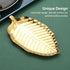 Gold Spoon Rest for Kitchen Counter, Stainless Steel Leaf Holder for Stove Top
