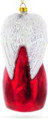 Angel Above Nativity Scene Blown Glass Christmas Ornament