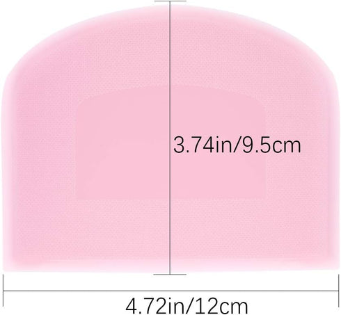 LUTER 2 Pieces 12 x 9.5 cm Pastry Horn, Plastic Dough Scraper for Kitchen, Pastry, Pancakes (Pink, White)