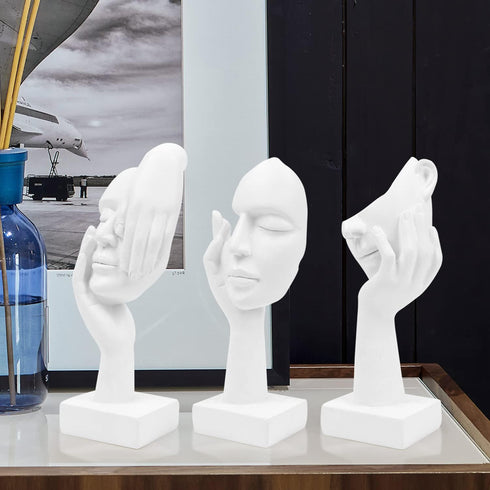 prosfalt 3 Pcs Thinker Statue,Modern Home Resin Sculptures,Collectible Figurines for Home Office Bookshelf Desktop