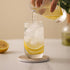 Set 6, LIFVER Coasters of Coasters for Drinks Absorbent Stone with Holder, Black Marble Style Ceramic Drink Coaster