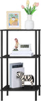 Tall Side Table with Storage 3 Tier Black End Table Metal Storage