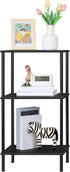 Tall Side Table with Storage 3 Tier Black End Table Metal Storage