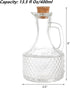 4 Pack 13.5 Frcctre Glass Oil and Vinegar Cruets Bottles, Ounce Glass Olive Oil Dispenser Bottle with Handle and Cork