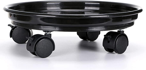 HGLCM 2Pcs (13 inch+2pcs+black) Plant Caddy,Planter Pot Mover, Plant Pot Pallet Dolly Caster with Universal Wheels