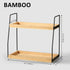 ZOBONETI Counter Countertop 2 Counter Bamboo Bathroom Organizer, Wooden Bathroom Sink Organizer, Ties Vanity Top Shelf