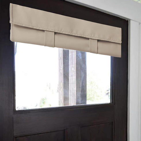 Soft Blackout Silk Look Satin Small Door Curtains, Elegant French Door Panels for Privacy, Beige, 24"x18", 1 Panel