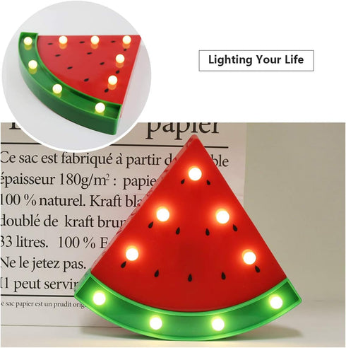 GUOCHENG Watermelon Marquee Light Decor Light LED Night Light Battery Operated Night Table Lamps for Nursery Children
