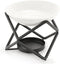 JuxYes Euro Metal Oil Burner Wax Warmer, Romantic Ceramic Tealight Candle Holder for Home Bedroom Décor