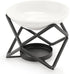 JuxYes Euro Metal Oil Burner Wax Warmer, Romantic Ceramic Tealight Candle Holder for Home Bedroom Décor