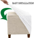 Lussenwert Ottoman Cover Square Stretch Knitted Jacquard Square Ottoman Cover Square Storage Ottoman Cover Thick