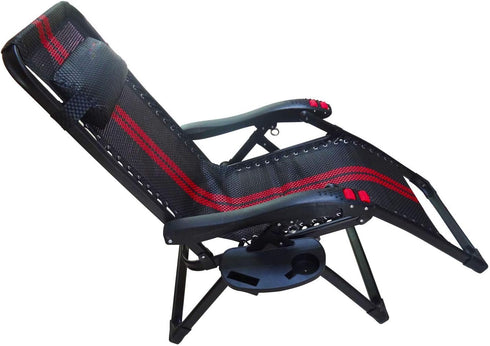 Hanperal Oval Zero Gravity Lounge Chair with Cup Holder and Tray, Side Recliner, Mobile Phone Slot, Snack Tray - Black
