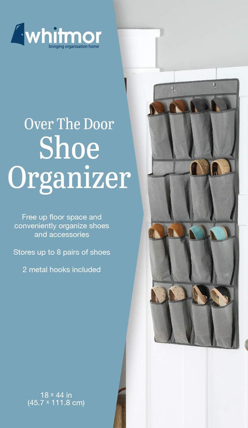16 Whitmor Pocket OTD Shoe Organizer Gray