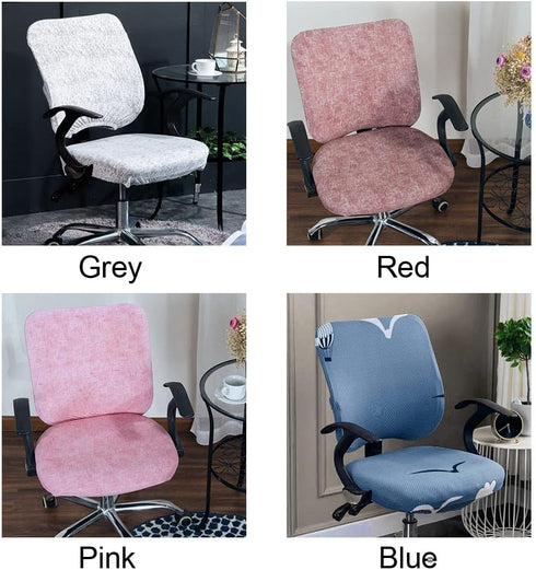 Office Chair Cover, Protective Computer Swivel Chair Cover, Stretchable Removable Design (Pink)