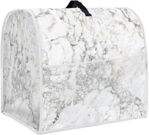 Stand Mixer Cover Compatible with Kitchen Aid Mixer, White Marble Print Dustproof Cover with Pockets for Tilt Head