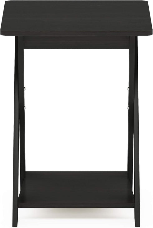 FURINNO Modern Simplistic End Table, 1-Pack Without Tray, Espresso
