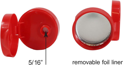 Pinnacle Mercantile Condiment Squeeze Bottles with Flip Top Hinged Red Cap, 16 oz Set of 5 Made in USA
