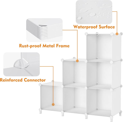 HOMIDEC Closet Organizer - 9-Cube Storage Organizer for Clothes, Portable Closet Storage Shelves, White