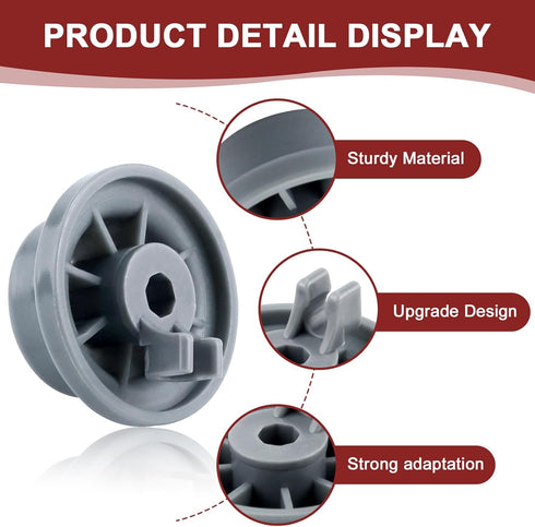8 Packs Dishwasher Wheels Lower Rack 165314 Fit for Bosch, Replaces Dish Rack Part Number 420198 AP2802428 PS3439123
