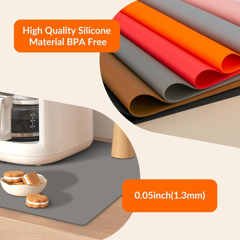Counter Countertop Silicone Mat, Protector Mat, Large Silicone Mats for Bottom of Oven Air Fryer Coffee Maker, Non-slip