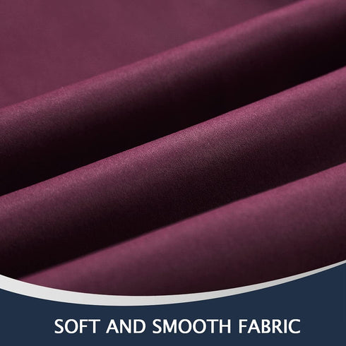 French Door Curtains for Doorways, Thermal Insulated Blackout Shades for French Doors, 2 Panels, Burgundy