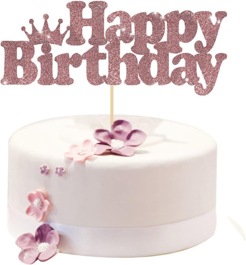 Rose Gold Birthday Tiara and Sash, Fabulous 80th Birthday Party Favor for Women