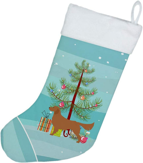 BB2922CS Golden Retriever Merry Christmas Tree Stocking by Caroline's Treasures, Fireplace Hanging Stocking for Holiday