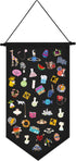 Kunyeah Wall Hanging Brooch Organizer Storage Case, Colorful Canvas Pin Board Stand for Enamel Pin Badge Display,